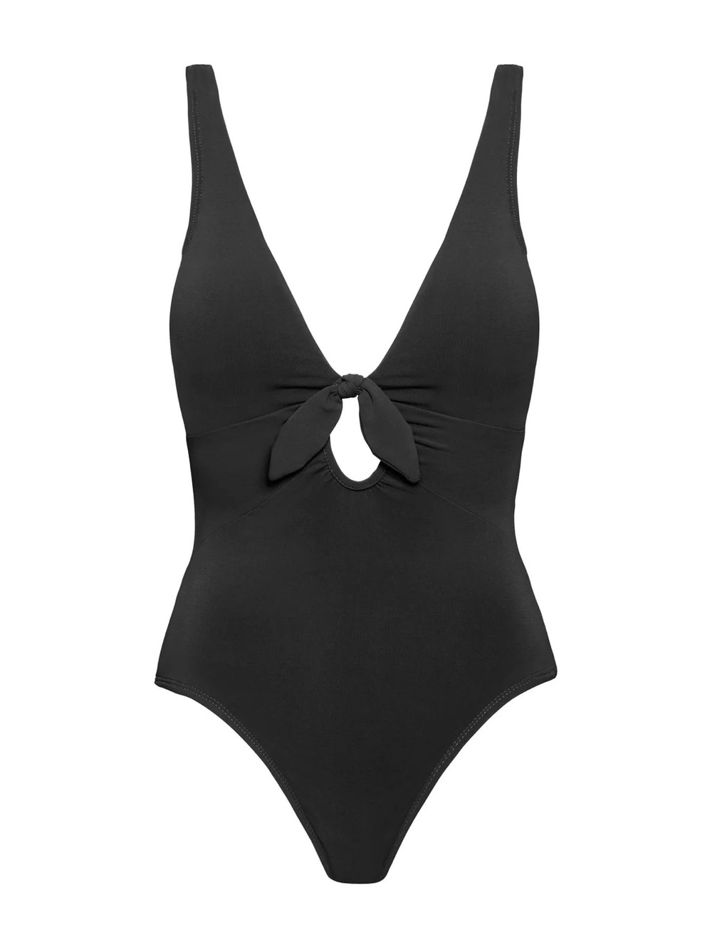 Robin Piccone Black Tie-Front One-Piece Swimsuit